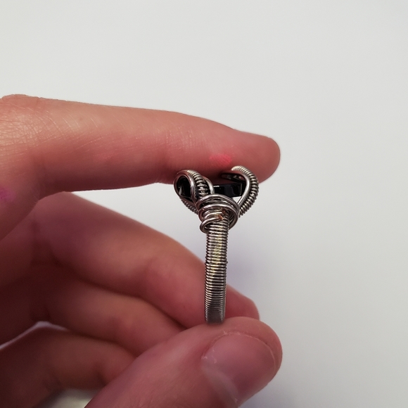 "Gray scale" Mystery Stone Handmade Wire Wrap Ring Size 6.5 - Picture 6 of 7